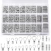 Tellegloww 1200pcs Non Insulated Ring Terminal Kit Butt Fork Connectors Kit, AWG 22-10 Copper Connector Seamless Uninsulated Butt Splice Wire Terminals Assortment Electrical Wire Crimp Connectors