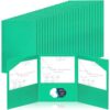 Tenceur 48 Pcs Plastic 3 Pocket Folders, Tri Fold School Folders Bulk for Students Teachers Classroom and Office, Durable Pocket Folder for Back to School Supplies (Green)