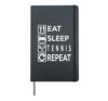 Tennis Design Eat Sleep Tennis Repeat Hardcover Journal, Black