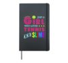 Tennis Graphic - A Girl Who Loves Tennis and Slime Hardcover Journal, Black
