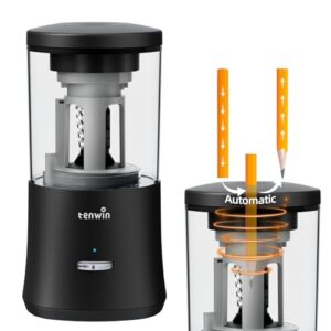 tenwin Fully Automatic Pencil Sharpener for 6-8mm Pencils, Hands-Free