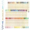tesrhino 120 Colors Acrylic Paint Markers, 60 Pack Dual Tip Brush Pens