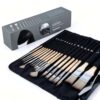 TesRhino 25 Pcs Professional Paint Brush Set, Synthetic Nylon Art Supplies