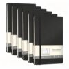tesrhino A5 Lined Journal Notebooks 6 Pack, Black Hardcover College Ruled