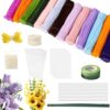 Texvora Pipe Cleaners Craft Set, 1300 Pcs Chenille Stems in 13 Colors, 30 Flower Stalks, 2 Rolls Floral Tape, Pearl Stickers and Stamens, 11.8 in Bendable Twist Sticks for DIY Art Projects and Crafts