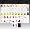 Teyva Daily 160 Pcs Halloween American Mahjong Set 1.2 Inch Pumpkin Cat Witch Ghost Mini Mahjong Tiles Set Melamine Carved Pattern for Adult Halloween Mah Jong Lovers Social Games(Black,Simple)