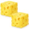 Teyva Daily 4 Pack Cheese Squeeze Block Bulk, 4.3 Inch Small Yellow Cheese Block Slow Rising Sensory Fidget Cubes, Soft Novelty Squeeze Ball for Stress Relief, Mini Birthday Gift Bag Fillers for Adult