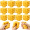 Teyva Daily 6 Pack Cheese Squeeze Block Bulk, 2 Inch Small Yellow Cheese Block Slow Rising Sensory Fidget Cubes, Soft Novelty Squeeze Ball for Stress Relief, Mini Birthday Gift Bag Fillers for Adults