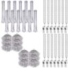 Teyva Daily Shiny Team Spirit Accessories 36 Pcs 12 Metallic Pom Poms 12 Inflatable Noise Sticks with Straws 12 Whistles Bulk Noisemaker Set for Sports Events Pep Rally Fans Party Favors
