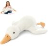 Tezituor 31.5" Giant Weighted Goose Stuffed Animal, Large Soft Goose Plush Hugging Pillow, Cute White Swan Toy, Birthday for Kids Adults