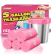 T.FORING Small 5 Gallon Trash Bags Unscented, 0.94 Mil, Pink, 150 Count