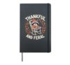 Thankful And Feral Raccoon Thanksgiving Autumn Fall Hardcover Journal, Black
