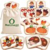 Thanksgiving Day Felt Matching Game for Toddlers, Montessori Toys Travel Toys for 1-3 Memory Flash Cards for 2 3 Year Old, Soft Safe Preschool Educational Gifts for Boys Girls