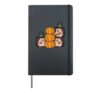 Thanksgiving Hedgehogs Pumpkin Cute Fall Men Women Boys Kids Hardcover Journal, Black