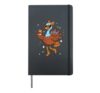 Thanksgiving Turkey Drinking Iced Coffee Funny Fall Leopard Hardcover Journal, Black
