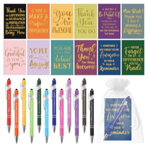 Thank You Gifts Bulk Motivational Pens Inspirational Notepads (12PCS)