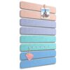 Thboxes 8 Pack Felt Bulletin Board Strips, 13x2 Inch Self Adhesive Felt Pin Boards with 50 Pushpins and 10 Wooden Clips Push Pins, Cork Board for Walls Home Office Decor(Soft Macaron)
