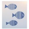 The Artful Stencil Fish Set Stencil - Reusable Mylar 4.7 x 2.5 in Each