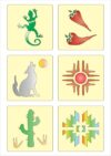 The Artful Stencil Southwest Stencil Set of 6 - Reusable Mylar 3.5 x 3.5