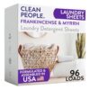 The Clean People Laundry Detergent Sheets - Laundry Soap - Ultra Concentrated, Recyclable Packaging, Stain Fighting - Frankincense & Myrrh, 96 Pack