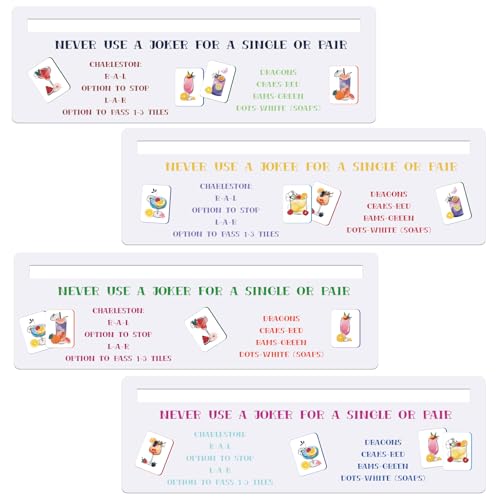 TheClover Mahjong Line Reader - 4pcs Mahjong Line Reader Strategy Guide for Game, Parties, Travel, Mahjongs Gifts Ideas 15 * 5CM