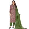 The kurti bazaar Women's Wear Georgette Braso Salwar Kameez - Mirror Work, Chiffon Embroidered Dupatta – Ethnic Suit Dress (US, Numeric, 60, Regular, Regular, Brown 1)