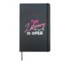 The library is open Hardcover Journal, Black