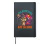 The Meowtains Are Calling Skiing Cat Lover Funny Hardcover Journal, Black