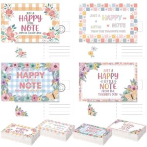 Thenshop 100 Pcs Pastel Flower Teacher Mail Gift Bulk Wildflowers Teacher Note for Students Classroom Good Behavior Incentive Positive Note from Elementary Kindergarten Preschool Classroom Supplies