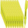 Thenshop 100 Pcs Yellow Highlighters Bulk Pocket Style Gel No Bleed Thin Highlighters Markers for Adults Highlighting in the Home Office
