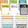 Thenshop 6 Set Teacher Appreciation Gifts 6 Teacher Sticky Notes and 6 Fun Ballpoint Pens Thank You Gifts for Teacher Office Supplies