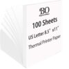 Thermal Paper 8.5 x 11 Inch for Thermal Printers, 100 Sheets, BPA-Free