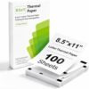 Thermal Printer Paper 8.5 x 11 US Letter InklessPrinting Paper 100 Sheets (100, Off White)