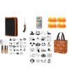 Therwen 45 Pcs Pumpkin Carving Kit, 13Pcs Stainless Steel Carving Tools with Storage Bag, 4 LED Pumpkin Lights, 25 Reusable Stencils, Hole Saw Gift Bag for Halloween DIY Decor Beginners Families