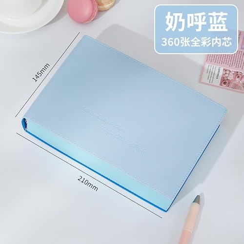 Thickened Color Brick Notebook, A5 Hardcover Journal 5.7 x 8.3 in, 720 Pages Full Color Blank Pastel Paper, PU Leather Diary for Drawing, Sketching, Note taking, Daily Journaling, Creamy Blue