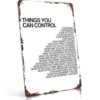 Things You Can Control List Metal Sign, Motivational Wall Art 8x12 Inch