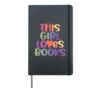 This Girl Loves Books, Women Girls, Read, Book Lover Hardcover Journal, Black