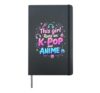 This Girl Runs On K-pop And Anime Cute Fan Hardcover Journal, Black