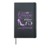 This Queen Makes 75 Look Glamorous 75th Birthday Party Queen Hardcover Journal, Black