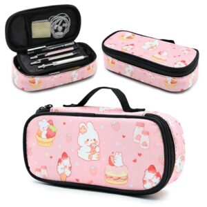thmnj Cute Bunny Pencil Case Pencil Bag Big Capacity Pencil Pouch School Office Organizer Stationery Storage Box for Kids Girls Boys