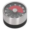 Thonlai Magnetic Timer 70db Alert Machined Visual Timer for Kitchen Cooking Management Stainless Steel 120g (Black)