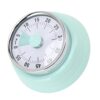 Thonlai Mechanical Countdown Timer, Durable Visual Display Timer for Learning, Office and Cooking, Stainless Steel, 7.3cm (Light Green)