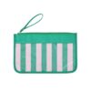 THOVSMOON Clear Travel Snacks Bag, Green and Pink Striped