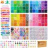 THRELE 4000pcs Pony Beads Friendship Bracelet Making Kit Included 96 Colors Kandi Bead,Letter Beads,Beads for Bracelet Making Kit DIY Crafts