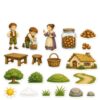 Thryvomniq The Boy and the Filberts Felt Story Pieces with Hook and Loop