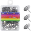 Thumb Tacks, 100 Pcs Multicolor Push Pins for Notice Board and Map(Silver)