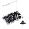 Thumb Tacks, 30 pcs I Shape Metal Push Pins Multicolor for Cork Board(Black)