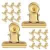 Thumb Tacks Metal 30pcs with Clips Gold for Bulletin Boards