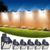 Thumok Clip On Solar Lights Outdoor,Motion Sensor Outdoor Lights, 72LEDs 600LM Clip on Solar Fence Lights Outdoor Waterproof LED,Solar Lights for Wall Fence,Deck, Gutter,Camping (2, Black) (6, Black)