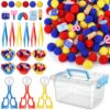 Thyle 179 Pcs School Sensory Bin Filler Toys for Kids Fine Motor Skills Items Set Counting Sorting Training Early Education Development for Preschool Back to School Students Gift Activities Ages 3-6